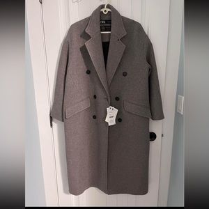 NWT Zara Minimalist Oversized Wool Coat - Size S